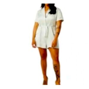 LITA by Ciara x Revolve Shorts Utility Romper in Sprout Green Viscose / XXL